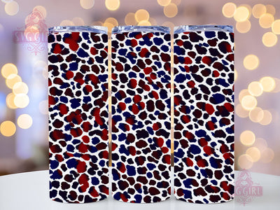 Leopard American Flag 20oz Tumbler Wrap Sublimation Design, Straight Tapered Tumbler Wrap, Skin Leopard Tumbler Png, Instant Digital Download Sublimation SvggirlplusArt 
