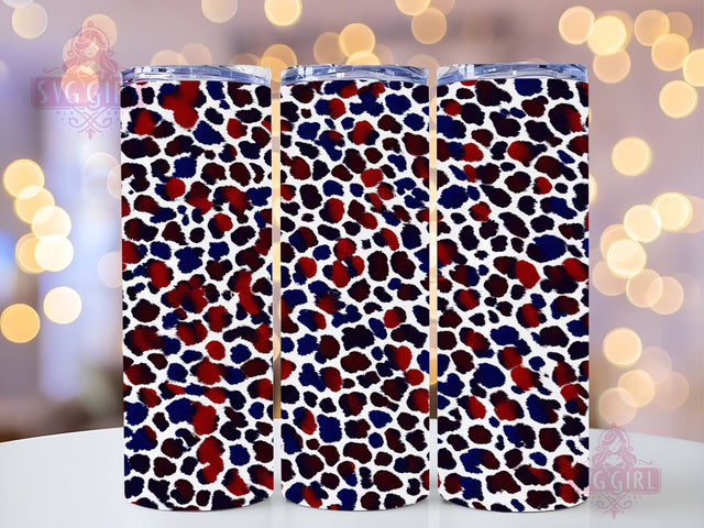 Leopard American Flag 20oz Tumbler Wrap Sublimation Design, Straight Tapered Tumbler Wrap, Skin Leopard Tumbler Png, Instant Digital Download Sublimation SvggirlplusArt 