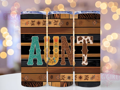 Leopard Aztec Aunt Tumbler Wrap, Leopard Print Tumbler, Cowhide Aztec Tumbler, 20oz Sublimation Tumbler, Western Aunt Gift, Boho Cow Print Tumbler, Trendy Aztec Design Sublimation SvggirlplusArt 