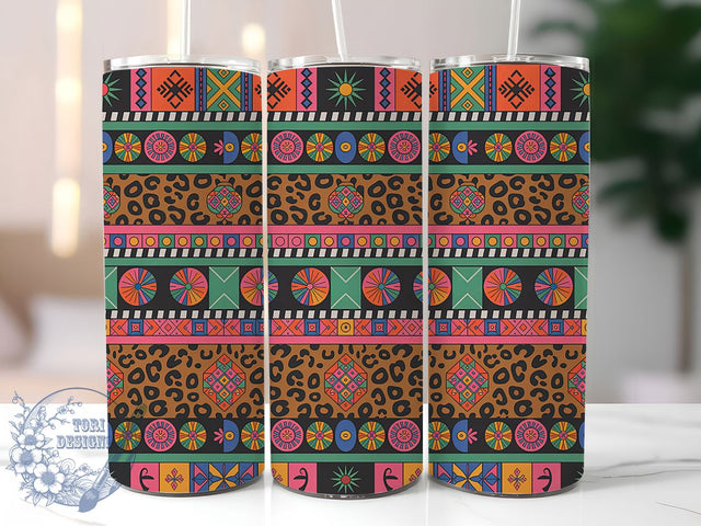 Leopard Aztec Turquoise Tumbler, Turquoise Jewelry Tumbler, Western 20oz Wrap, Sublimation Design, Stylish Gift Idea, Rustic Aztec Wrap, Southwestern Turquoise Tumbler Sublimation ToriDesigns 