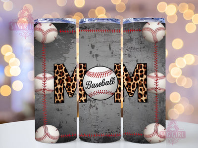 Leopard Baseball Mom 20oz Tumbler Wrap Sublimation Design, Straight Tapered Tumbler Wrap, Baseball Season Tumbler Png, Instant Digital Download Sublimation SvggirlplusArt 