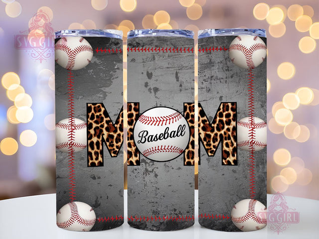 Leopard Baseball Mom 20oz Tumbler Wrap Sublimation Design, Straight Tapered Tumbler Wrap, Baseball Season Tumbler Png, Instant Digital Download Sublimation SvggirlplusArt 