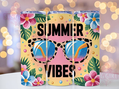 Leopard Beach Vibes 20oz Tumbler, Leopard Print Design, Beach Vibes PNG, Sunglasses Sublimation, 20oz Skinny Tumbler, Tropical Beach Art, Summer Vacation Gift Sublimation SvggirlplusArt 