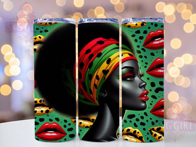 Leopard Black Women Tumbler, African American Pride Wrap, Cultural Heritage Cup, 20oz Sublimation Wrap, Afrocentric Empowerment Tumbler, Strong Black Identity Cup, Stylish Leopard Print Wrap Sublimation SvggirlplusArt 