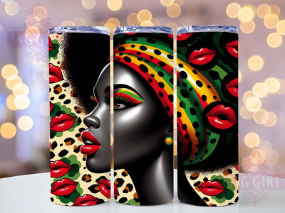 Leopard Black Women Tumbler, African American Pride Wrap, Cultural Heritage Cup, 20oz Sublimation Wrap, Afrocentric Empowerment Tumbler, Strong Black Identity Cup, Stylish Leopard Print Wrap Sublimation SvggirlplusArt 