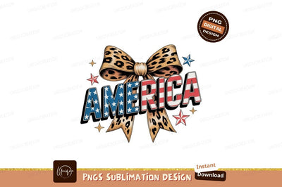 Leopard Bow America Stars Stripes image Sublimation Designangry 