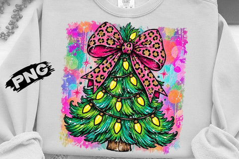 Leopard Bow Christmas Tree PNG SVG DesignDestine 