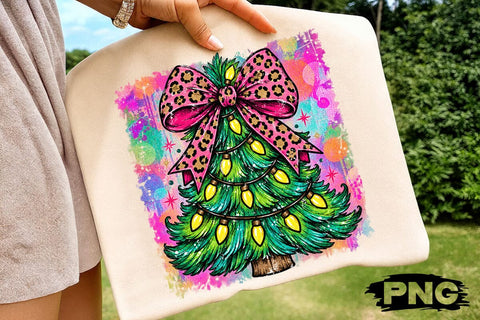 Leopard Bow Christmas Tree PNG SVG DesignDestine 