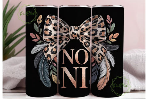 Leopard Bow & Feathers 20oz Tumbler Sublimation PixelChick 