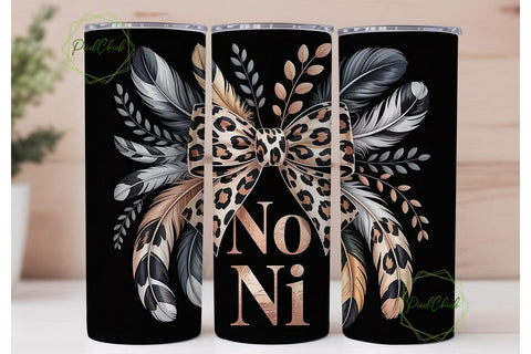 Leopard Bow & Feathers 20oz Tumbler Sublimation PixelChick 