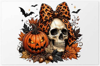 Leopard Bow Halloween Skull PNG | Skull Sublimation Digital Download SVG BillahCrafts 