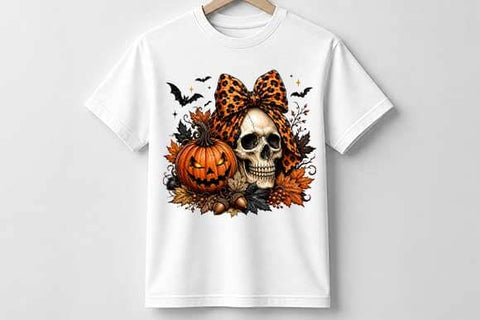 Leopard Bow Halloween Skull PNG | Skull Sublimation Digital Download SVG BillahCrafts 