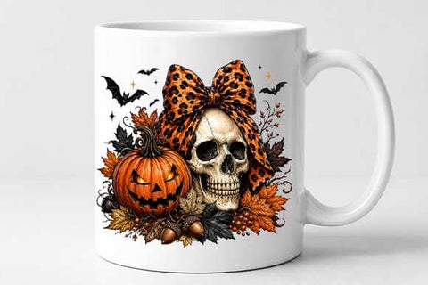 Leopard Bow Halloween Skull PNG | Skull Sublimation Digital Download SVG BillahCrafts 