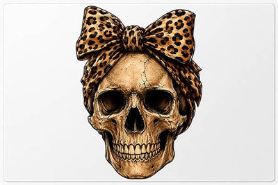 Leopard Bow Skull PNG, Gothic Halloween Sublimation Design SVG BillahCrafts 