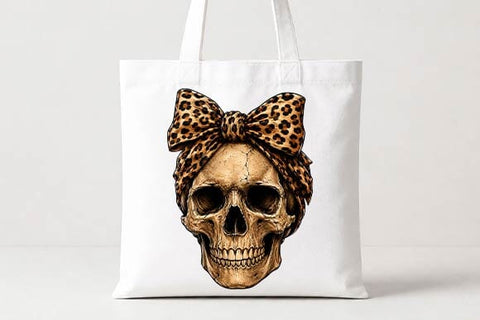 Leopard Bow Skull PNG, Gothic Halloween Sublimation Design SVG BillahCrafts 