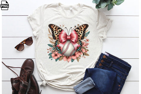 Leopard Butterfly Floral Coquette Baseball PNG Printable File Sublimation Creativedesigntee 