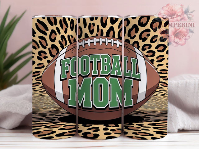 Leopard Cheetah Football Mama Tumbler Wrap, Leopard Football PNG, Game Day Tumbler, Cheetah Print Tumbler, 20oz Skinny Tumbler, Sports Mom Gift, Football Sublimation Sublimation Li Zamperini 