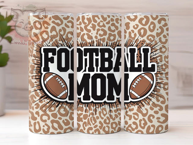 Leopard Chic Football Mom Tumbler, Leopard Print Tumbler Wrap, 20oz Sublimation Design, Game Day Mom PNG, Animal Print Football Wrap, Sports Mom Tumbler PNG, Trendy Football Mom Cup Sublimation Lara' s Designs 