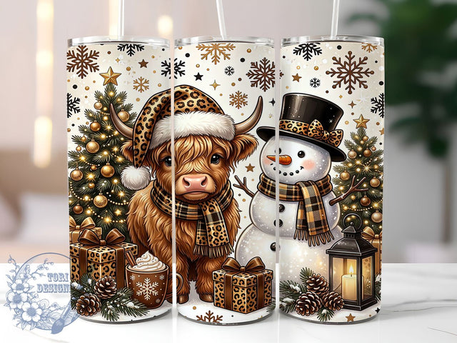 Leopard Christmas Cow 20oz Tumbler, Leopard Christmas Cow, Christmas Cow, Leopard Cow, Cow Tumbler, 20oz Tumbler, Christmas Tumbler, Tumbler Wrap Sublimation ToriDesigns 