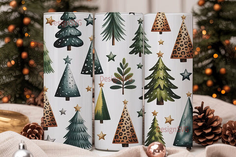 Leopard Christmas Tree 20oz Tumbler Sublimation DesignSVG 