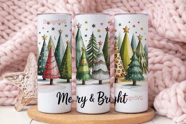 Leopard Christmas Tree 20oz Tumbler Sublimation DesignSVG 