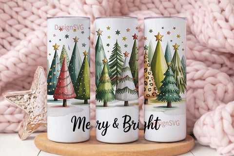 Leopard Christmas Tree 20oz Tumbler Sublimation DesignSVG 