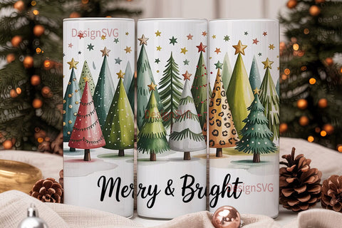 Leopard Christmas Tree 20oz Tumbler Sublimation DesignSVG 