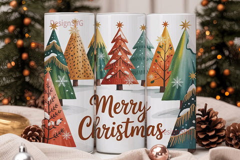 Leopard Christmas Tree 20oz Tumbler Wrap Sublimation DesignSVG 