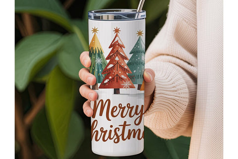 Leopard Christmas Tree 20oz Tumbler Wrap Sublimation DesignSVG 