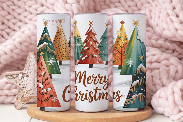 Leopard Christmas Tree 20oz Tumbler Wrap Sublimation DesignSVG 