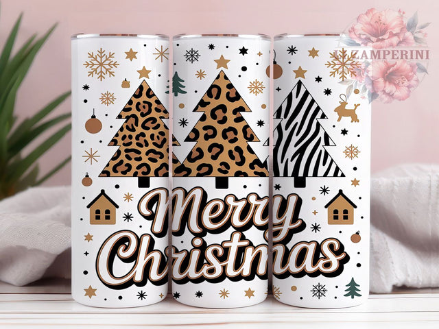 Leopard Christmas Tree Tumbler, Cheetah Print Tumbler, 20Oz Sublimation, Animal Print Christmas, Holiday Leopard Design, Festive Cheetah Wrap, Christmas Tree Printable Sublimation Li Zamperini 