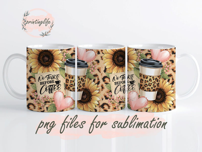 Leopard Coffee Mug Wrap Design, Instant Digital Design Download Mug Wrap Design, Mug Design PNG Sublimation PrintingLife 