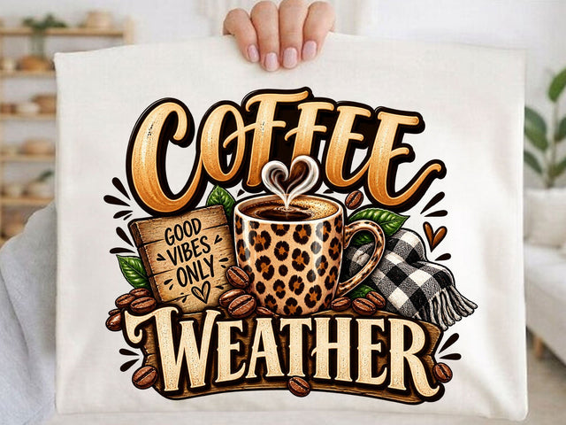 Leopard Coffee Weather Fall PNG SVG artprintfile 