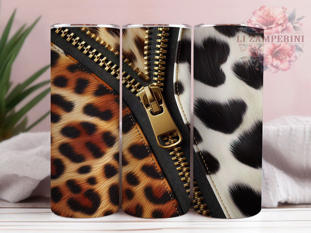 Leopard Cow Hybrid Zippered Tumbler Wrap, Leopard Cow Hybrid Design, Zippered Tumbler Template, 20oz Western Tumbler, Unique Cow Print Wrap, Custom Animal Sublimation Sublimation Li Zamperini 