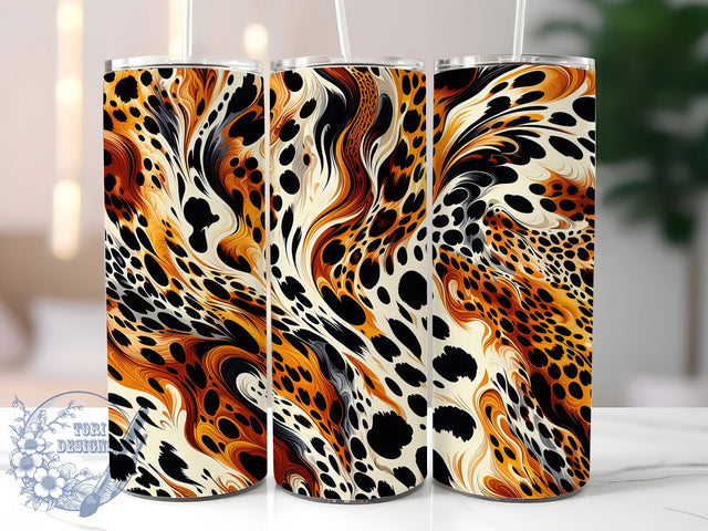 Leopard Cow Print Tumbler, Cow Print, Seamless Pattern, Animal Style, Bold Design, 20Oz Tumbler, Sublimation Wrap Sublimation ToriDesigns 