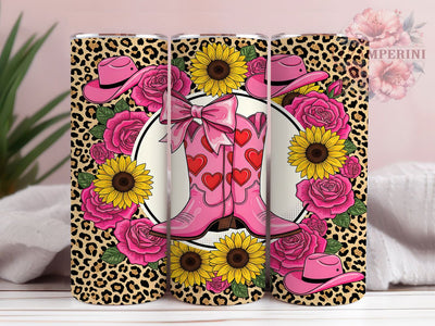Leopard Cowgirl Boots Tumbler, Leopard Print Tumbler, Cowgirl 20oz Wrap, Sublimation Design, Rustic Gift Idea, Stylish Leopard Wrap, Country Cowgirl Tumbler Sublimation Li Zamperini 