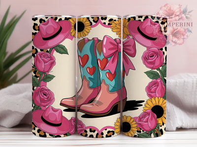 Leopard Cowgirl Boots Tumbler, Leopard Print Tumbler, Cowgirl 20oz Wrap, Sublimation Design, Rustic Gift Idea, Stylish Leopard Wrap, Country Cowgirl Tumbler Sublimation Li Zamperini 