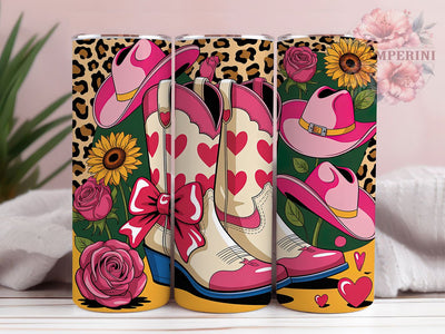 Leopard Cowgirl Boots Tumbler, Leopard Print Tumbler, Cowgirl 20oz Wrap, Sublimation Design, Rustic Gift Idea, Stylish Leopard Wrap, Country Cowgirl Tumbler Sublimation Li Zamperini 