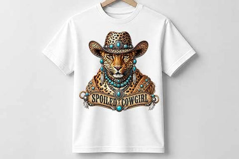 Leopard Cowgirl PNG | Western Boutique Portrait Digital Download SVG BillahCrafts 