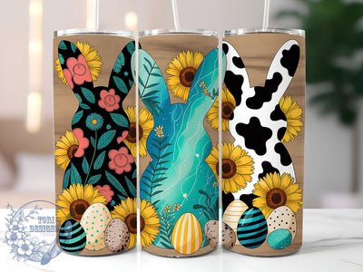 Leopard Cowhide Easter Bunny Tumbler, Easter Bunny Tumbler, Animal Print Bunny Wrap, Stylish 20oz Wrap, Sublimation Design, Trendy Gift Idea, Inspirational Easter Tumbler Sublimation ToriDesigns 