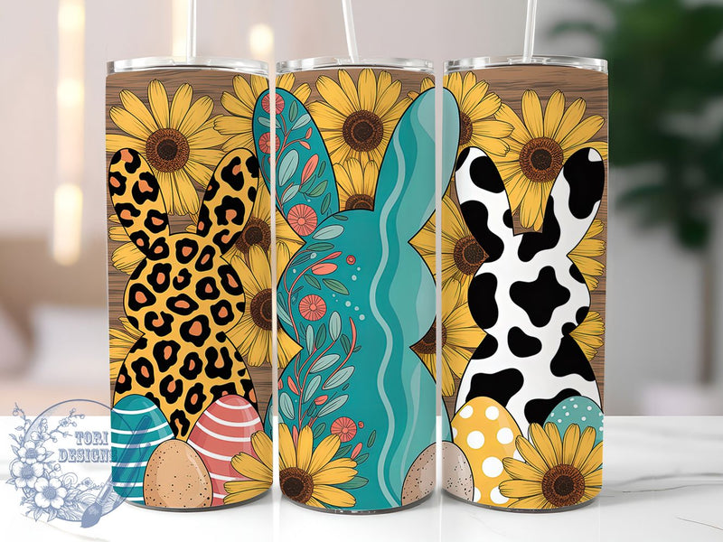 Leopard Cowhide Easter Bunny Tumbler, Easter Bunny Tumbler, Animal Print Bunny Wrap, Stylish 20oz Wrap, Sublimation Design, Trendy Gift Idea, Inspirational Easter Tumbler Sublimation ToriDesigns 