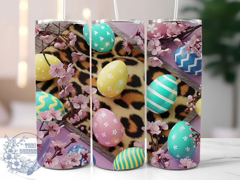 Leopard Cowhide Easter Egg Tumbler, Easter Egg Tumbler, Animal Print Wrap, Stylish 20oz Wrap, Sublimation Design, Trendy Gift Idea, Inspirational Easter Tumbler Sublimation ToriDesigns 