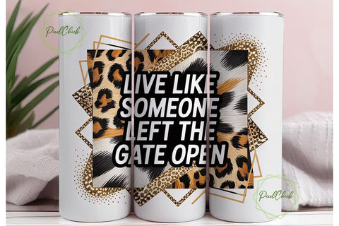 Leopard & Cowhide Glitter 20oz Tumbler Sublimation PixelChick 