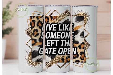 Leopard & Cowhide Glitter 20oz Tumbler Sublimation PixelChick 