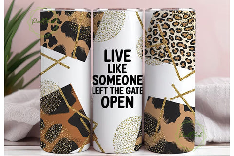 Leopard & Cowhide Glitter 20oz Tumbler Sublimation PixelChick 