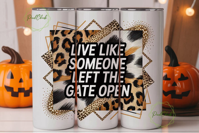 Leopard & Cowhide Glitter 20oz Tumbler Sublimation PixelChick 