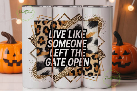 Leopard & Cowhide Glitter 20oz Tumbler Sublimation PixelChick 