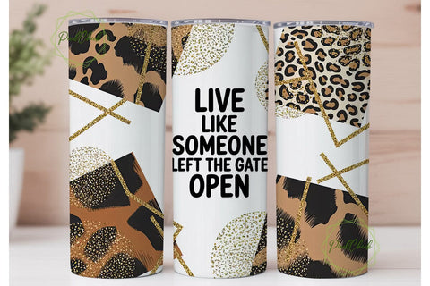 Leopard & Cowhide Glitter 20oz Tumbler Sublimation PixelChick 