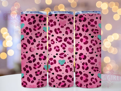 Leopard Cowhide Valentine Tumbler, Leopard Cowhide Tumbler, Glitter 20oz Wrap, Sublimation Design, Stylish Gift Idea, Cowhide Glitter Wrap, Leopard Valentine Tumbler Sublimation SvggirlplusArt 