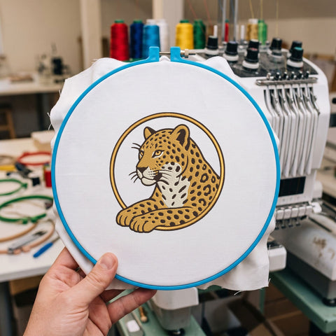 Leopard Embroidery Design – Wild Leopard Head Circle Frame Big Cat Wildlife Machine Embroidery File Embroidery/Applique DESIGNS PatternFeed8 